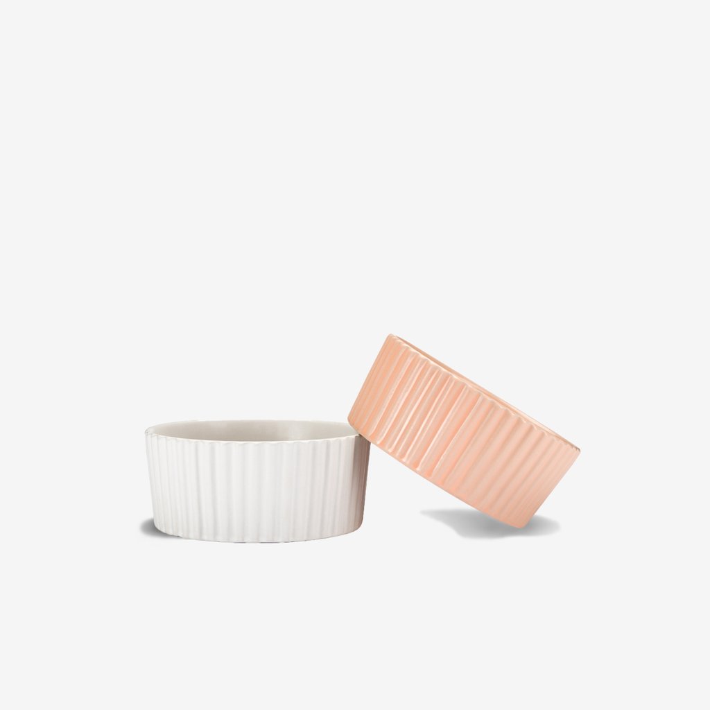 Ripple Dog Bowl White